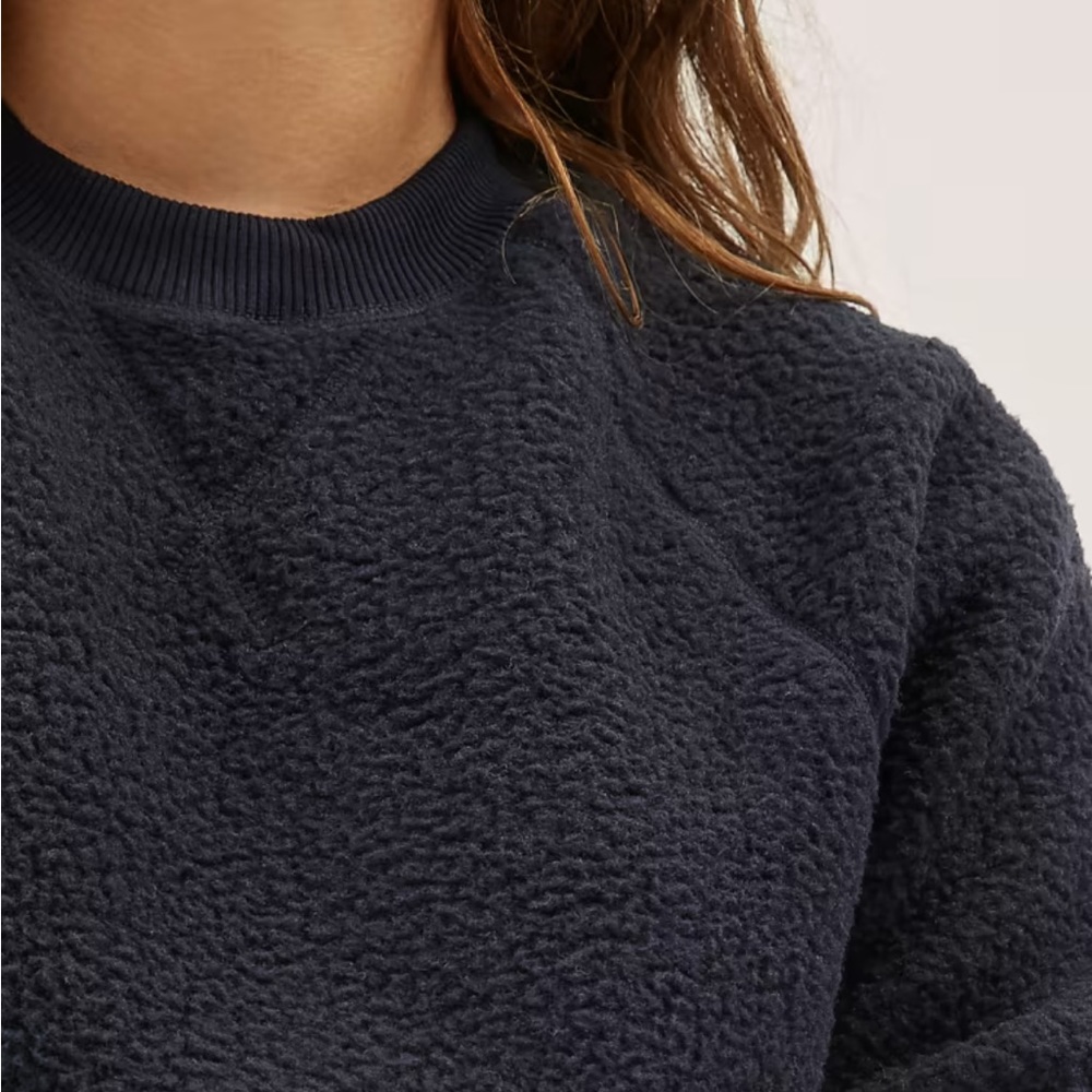 Evelane The ReNew Fleece Raglan Sweatshirt Dark Navy Size XSmall - Picture 5 of 9